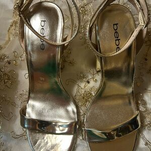 Bebe Metallic Gold Heels